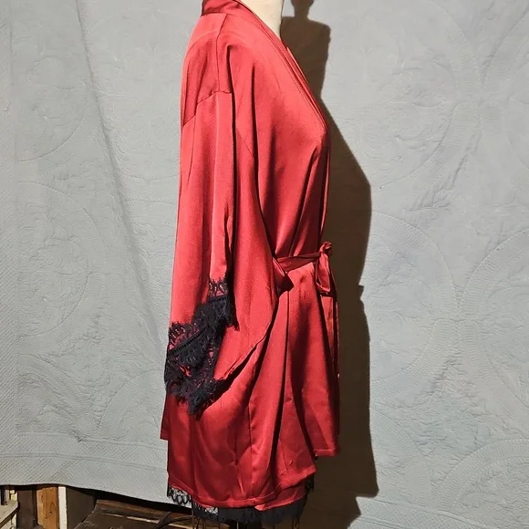 2 Piece Raunchy, Sexy Red Robe & Chemise Set - Picture 12 of 12